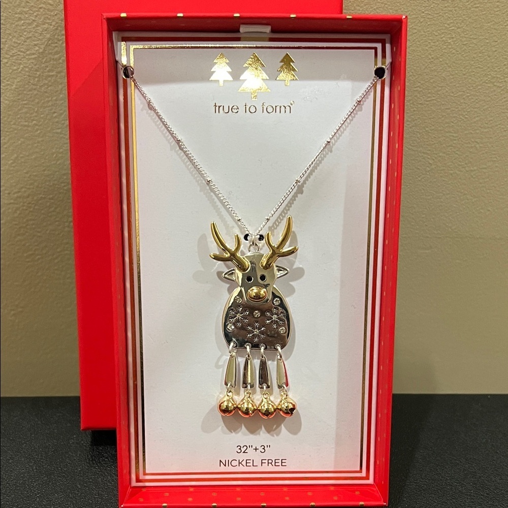 True To Form | Reindeer Pendant Necklace - Dual-Tone